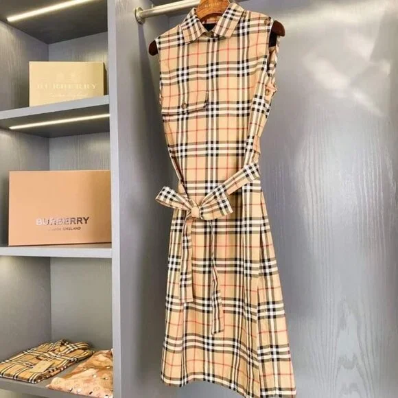 Burberry Karla Vintage Check Sleeveless Shirtdress - Size 10​ US - Picture 4 of 12